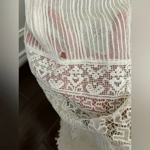 Antique Edwardian Lace Tea Dress 1900s Cotton Lawn Embroidered Bridal - Picture 3 of 14